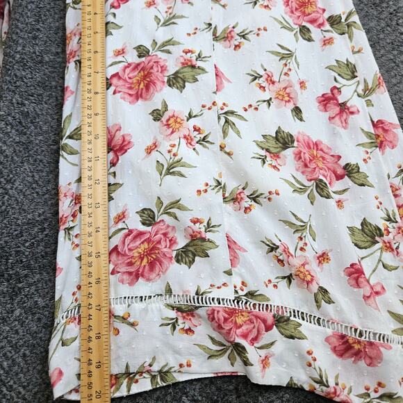 🦃American Eagle Floral Jumpsuit Size 4 White Pink Floral Feminine Easter Spring - Picture 14 of 16